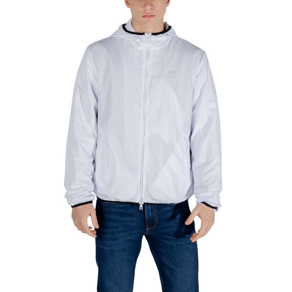 EA7 Emporio Armani White Polyester Shell Jacket EA7 Emporio Armani