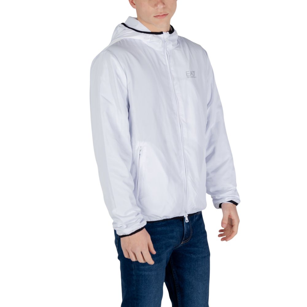 EA7 Emporio Armani White Polyester Shell Jacket EA7 Emporio Armani