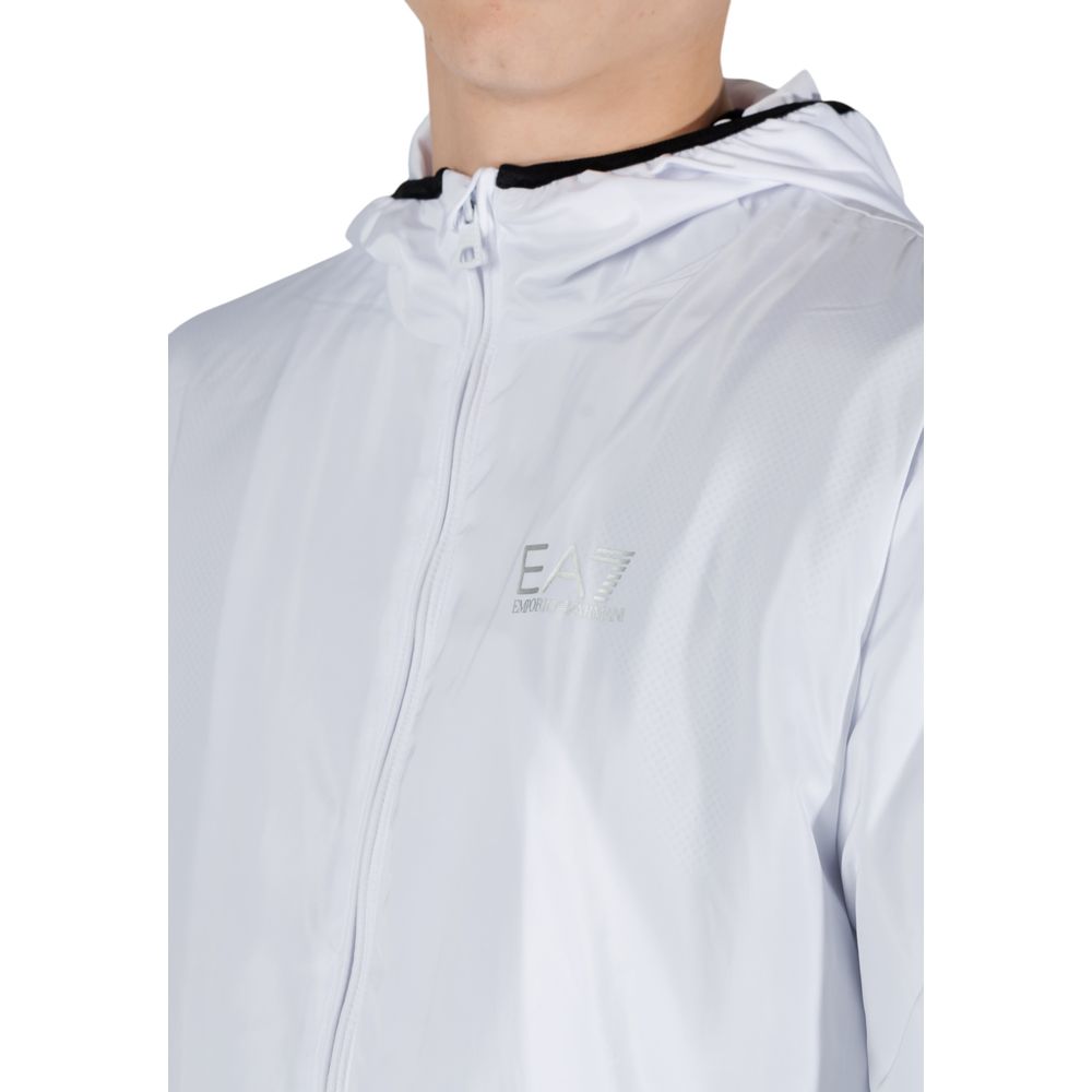 EA7 Emporio Armani White Polyester Shell Jacket EA7 Emporio Armani