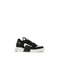 Philipp Plein Black Calf Leather Bos Taurus Low Top Sneakers - Broken-Luxury