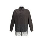 Fendi Brown Fleece Wool Pattern Shirt
