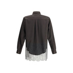 Fendi Brown Fleece Wool Pattern Shirt