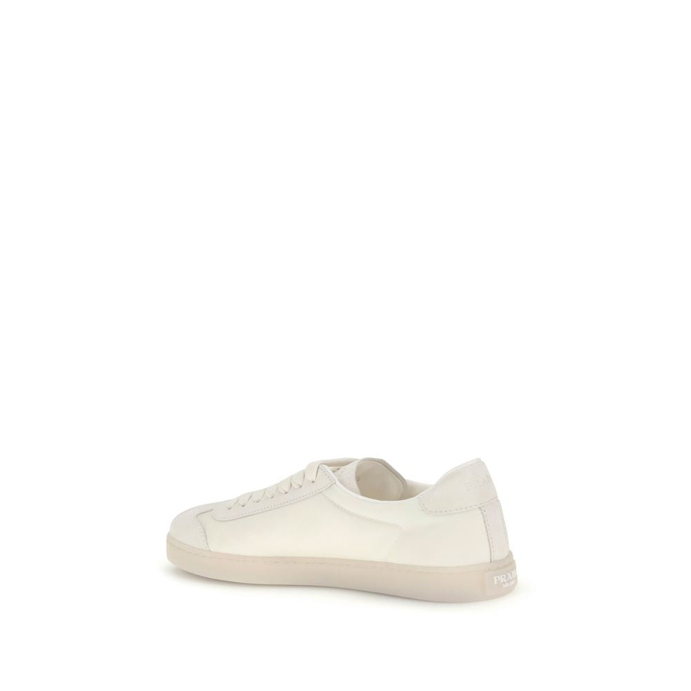 Prada Cream Polyamide Low Top Sneakers