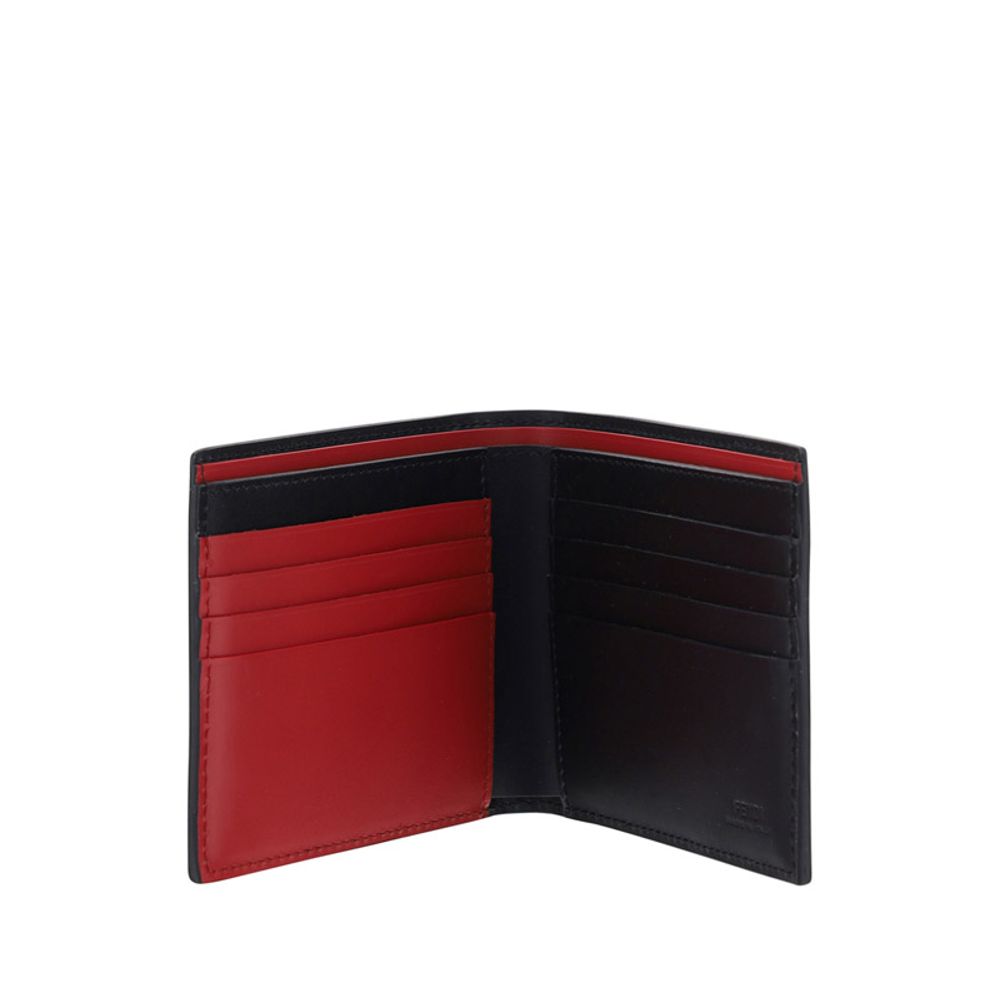Fendi Black Calf Leather Bos Taurus Wallet