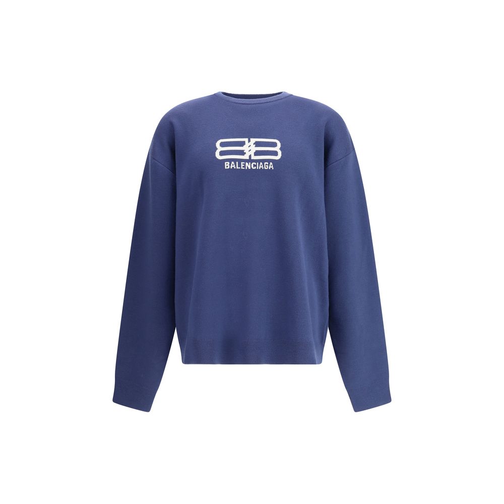 Balenciaga Blue Wool Sweatshirt - Broken-Luxury