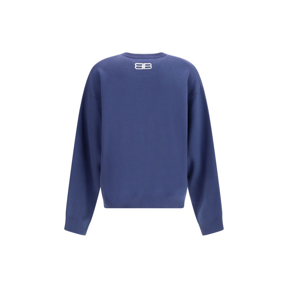 Balenciaga Blue Wool Sweatshirt - Broken-Luxury
