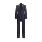 Prada Blue Fleece Wool Two-Piece Suit