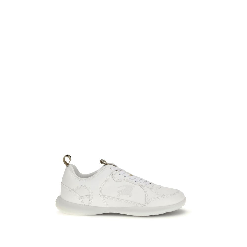 Burberry White Calf Leather Bos Taurus Athletic Sneakers - Broken-Luxury