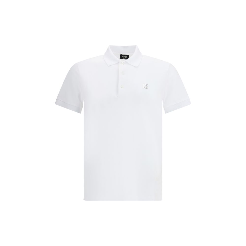 Fendi White Cotton Polo Shirt Fendi