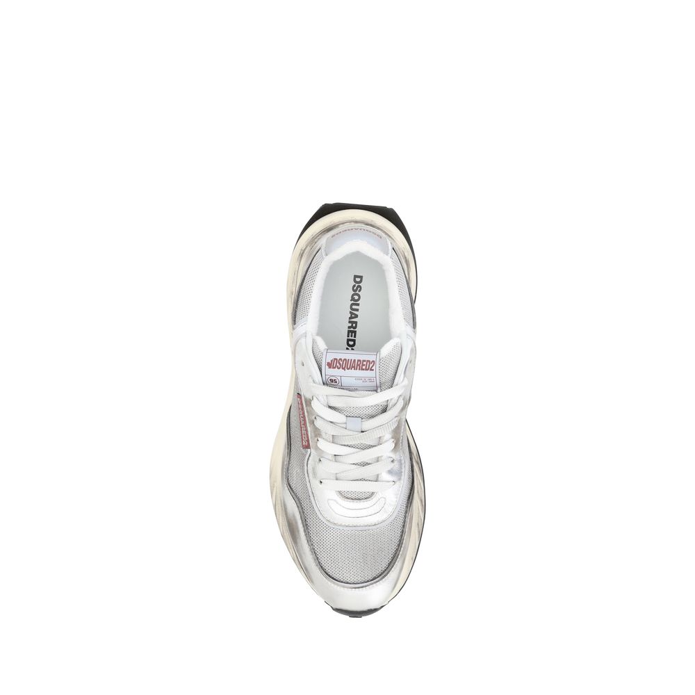 Dsquared² White Calf Leather Bos Taurus Sneakers Dsquared²