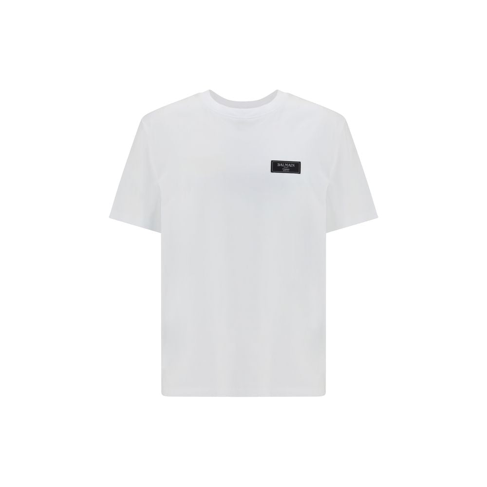 Balmain White Cotton T-Shirt Balmain